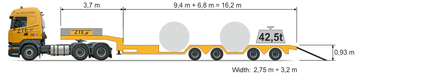 4-axle Semi type Trough semi-truck